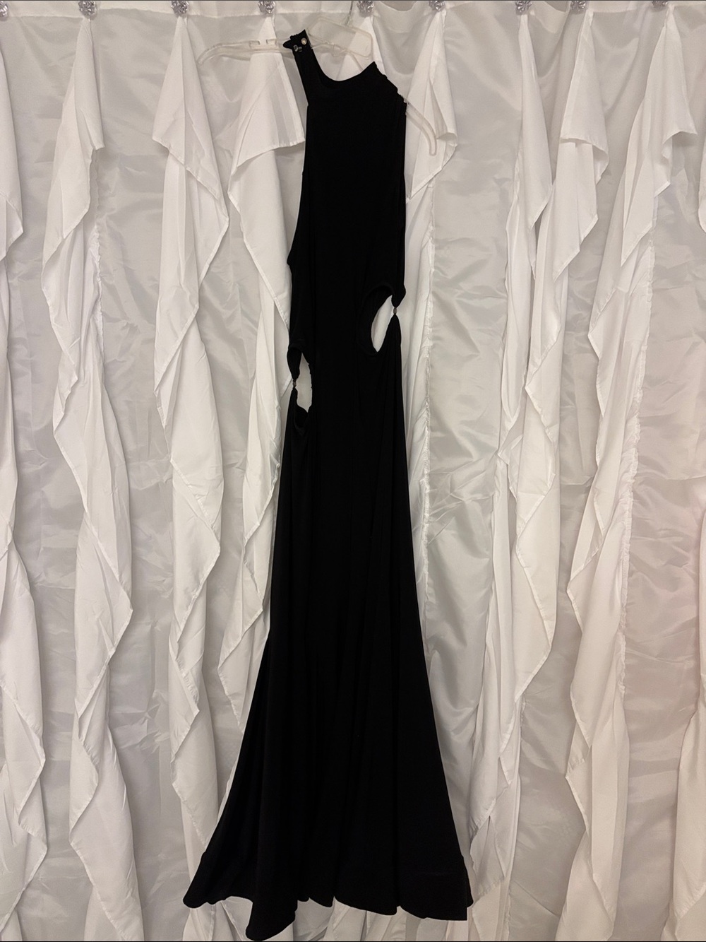 One-Shoulder Stretch Black Cutout Ballroom dance, Competition/showcase Dress